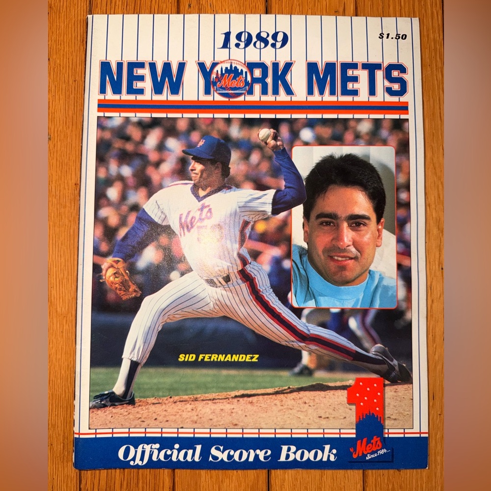 New York Mets 1989 Official Score Book Sid Fernandez EC no writing 40th anniv